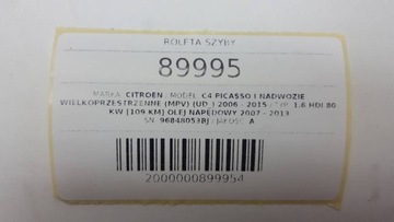 ROLETA OKNO C4 PICASSO I ZADNÍ LEVÝ 96848053BJ