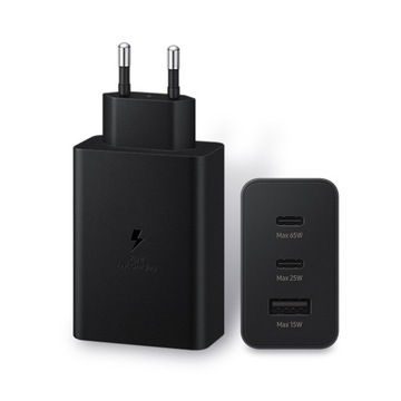 SZYBKA ŁADOWARKA SIECIOWA 65W TRIO 1x USB-A +2x USB-C ZAMIENNIK DLA SAMSUNG