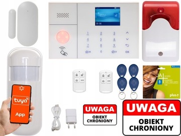 ALARM BEZPRZEWODOWY GSM SYRENA APP POLSKI WIFI
