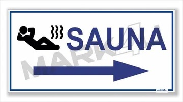 Sauna strzałka w prawo| Druk UV na płycie | Basen