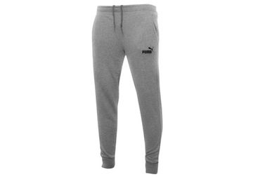 PUMA SPODNIE MĘSKIE DRESOWE BAWEŁNIANE ESS LOGO PANTS GRAY r.L