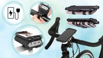 ДЕРЖАТЕЛЬ ДЛЯ ТЕЛЕФОНА И POWERBANK ВЕЛОСИПЕДНЫЙ РУЛЬ до 6 ДЮЙМОВ ПРОСТАЯ УСТАНОВКА