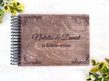 Деревянная гостевая книга на свадьбу, горизонтальная.