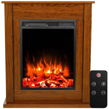 KOMINEK ELEKTRYCZNY LED WOLNOSTOJĄCY 1500 W Z GRZANIEM AFLAMO POKER DĄB