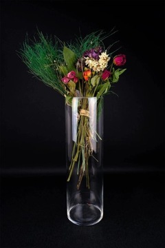 Стеклянная ваза-цилиндр-трубка h50 d10