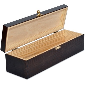 Коричневая деревянная шкатулка для вина в декупаже