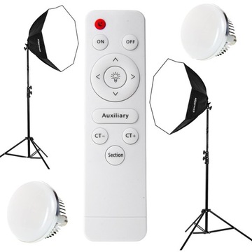 SOFTBOX Z PILOTEM 2x Lampa OCTA 60 300W Statyw LED NOWOŚĆ!