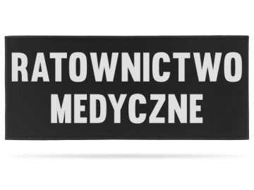 CZARNA NASZYWKA W RAMCE RATOWNICTWO MEDYCZNE 35x15