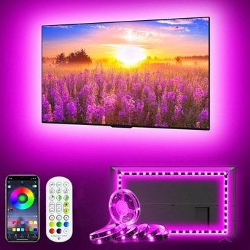 PODŚWIETLENIE TV LED 5M RGBIC DO 85 CALI APLIKACJA PILOT