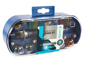 НАБОР ЗАПАСНЫХ ЛАМП H7 12V VISION + ПРЕДОХРАНИТЕЛИ, КОРОБКА, 30 ПРЕДМЕТОВ