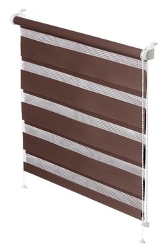 Рулонная штора «день и ночь», коричневая, 68 х 215 см.