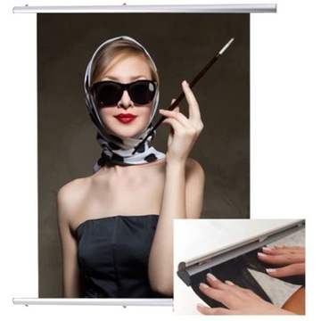 Рельсы для плакатов из алюминиевого сплава Набор вешалок для плакатов с двумя подвесками