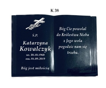 Książka Tablica granitowa 30x40 z napisem