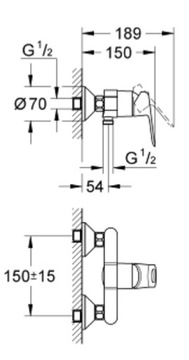GROHE BATERIA PRYSZNICOWA BAULOOP, CHROM
