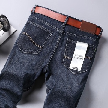 SPODNIE New Stretch męskie jeansy proste dżinsowe
