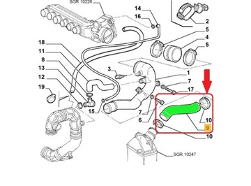 TRUBKA WAZ TURBO ALFA ROMEO 166 2.5 3.0 V6 60611338