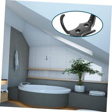 4шт. Крючок для одежды. Вешалка для одежды для прихожей. Черный двойной крючок.