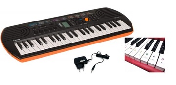 KEYBOARD CASIO SA-76 + ZASILACZ + NAKLEJKI