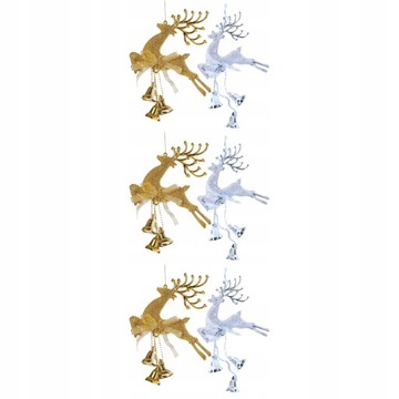 6 szt. Elk Bells Wiszący wisiorek Xmas