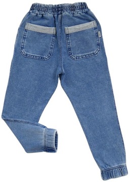 Spodnie chłopięce DEKATYZOWANE ala JEANS JOGGERY miękkie bawełniane 110