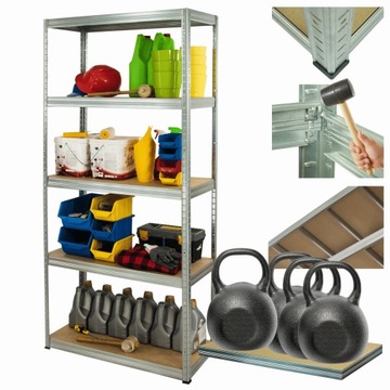 Regał metalowy magazynowy stojak ocynk HELIOS 180x75x35cm 5Px400kg TRWAŁY