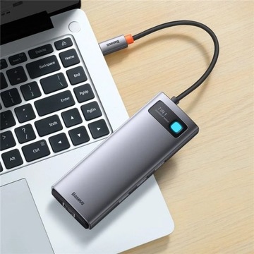 BASEUS HUB adapter przejściówka 7w1 Typ C na 3x USB3.0 / PD / 2x HDMI / RJ4