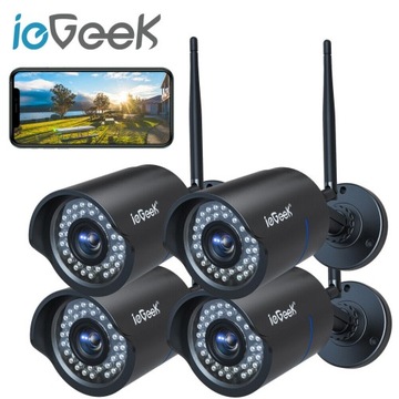 4x Kamera IP WiFi ZEWNĘTRZNA FULL HD 36 LED 1080P