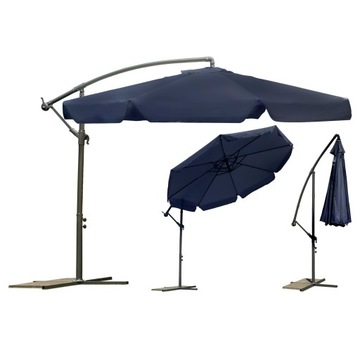 Parasol Ogrodowy Duży Składany z wysięgnikiem 6 segmentów Ø 350cm