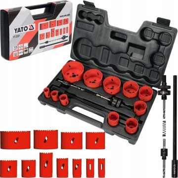 OTWORNICE BIMETALOWE DO DREWNA METALU 19-76 mm YATO YT-3381 15 el