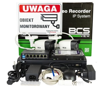 Monitoring Domu 2 kamery BCS 5MPX Rejestrator Dysk