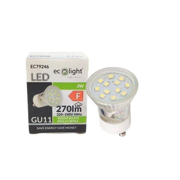 Żarówka LED GU11 halogen reflektor 3W 3000K ciepła 270lm