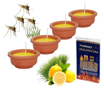 ŚWIECA ZAPACHOWA NA KOMARY MUCHY MOLE PODPAŁKA ZESTAW GRILL ŚWIECZKA ŚWIECE