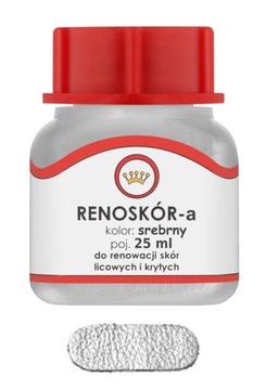 RENOSKÓR FARBA LAKIER DO SKÓRY SREBRNY