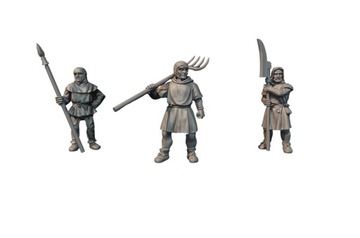 Peasant Spearmen At Rest - x3 - Włóćznicy Motłoch