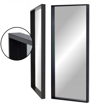 Lustro 80x60 GŁĘBOKA rama 3D CZARNA