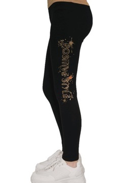 Legginsy Getry Dziecięce CZARNE sito POSITIVE 122