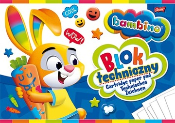 BLOCK TECHNICZNY BIAŁY BAMBINO SZKOLNY A4 10 KART