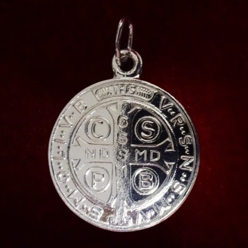 Серебряный медальон Св. БЕНЕДИКТ - 3,8 г