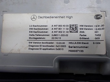 LAMPA INTERIÉR KABINY SKŘÍŇKA A4479004303 MERCEDES TŘÍDA V W447 15R