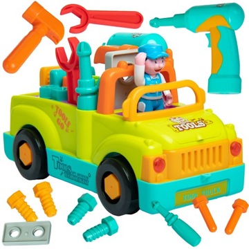 AUTO DO SKRĘCANIA i ROZKRĘCANIA zestaw mały mechanik + WKRĘTARKA NA BATERIE