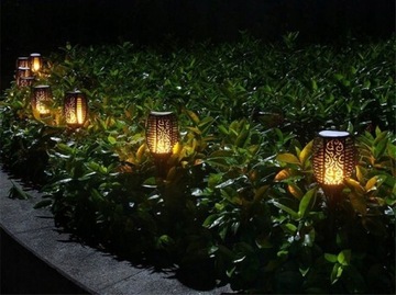 Солнечная лампа Светодиодный фонарик с эффектом пламени огня Солнечные фонари 6 шт.