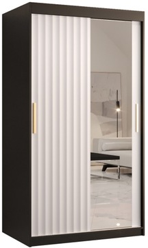 Szafa przesuwna RYFLE WAVE 2 100cm. czarna + biała