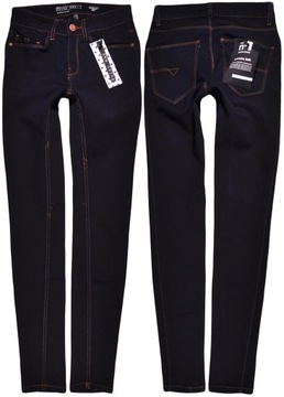 NOISY MAY spodnie REGULAR navy jeans LUCY _ XXS