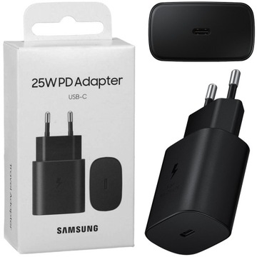 ОРИГИНАЛЬНОЕ БЫСТРОЕ ЗАРЯДНОЕ УСТРОЙСТВО SAMSUNG 25 Вт USB тип C Черный МОЩНЫЙ SFC AFC PD3.0