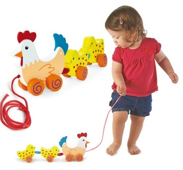 VIGA PULLING SET ПУЛЛЕР УЧИМСЯ ХОДИТЬ Лисичка с цыплятами 36 см
