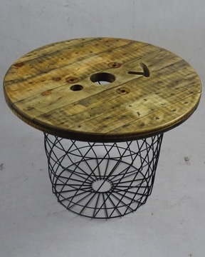 Szpule drewniane, bęben po kablu, rolka, stolik, szpula 80x50cm Loft-Style