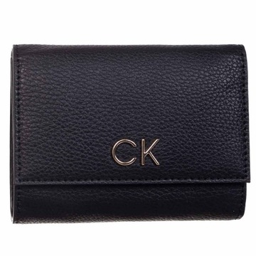 CALVIN KLEIN BEZPIECZNY PORTFEL LOCK TRIFOLD BLACK