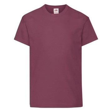 T-shirt dziecięcy Fruit of the loom bawełna ORIGINAL burgund rozmiar 116