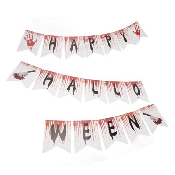 Страшный кровавый нож с отпечатками рук, висящие баннеры