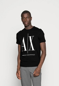 Armani Exchange T-shirt koszulka czarna z logo s